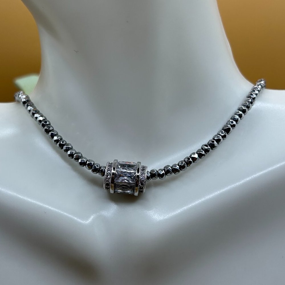 Lucas Lameth LUC Sterling 925 Necklace Sterling Silver CZ - Picture 4 of 9